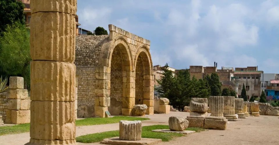 Roman forum ruins in Tarragona